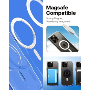 compatible with iphone 16 pro max clear case cover phone protector hard case with wireless charging and magsafe 