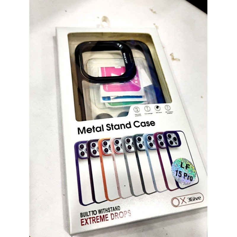 compatible with iphone 15pro metal stand case camera protector case.