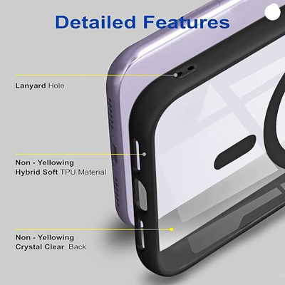 Transparent and black border  hard cover case protector Camera Protection Bump| Transparent Back Cover Case Compatible for Samsung S23 Ultra Black Bumper