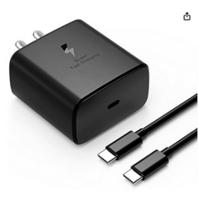 super Fast Charging 45W WITH USB-C TO USB-C 1m Cable Wall Charger PD Adapter with 1m Cable for Samsung Galaxy S23 Ultra/S23/S23+/S22/S22 Ultra/S22+/S21 Fe 5G/S20 Ultra/Z Fold 5/4/3/ Z Flip 5/4/3Earbuds/laptops