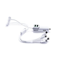 KDM car charger smart charger 3.4A maximum smart 6 in 1 dual usb car charger with 2 USB, 1MICRO, 2 TYPE-C, 1 LIGHTNING KDM-UC88