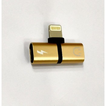 2 In 1 Dual Metal Splitter Adapter headphone jack compatible with IPhone Device high-quality adapter 
