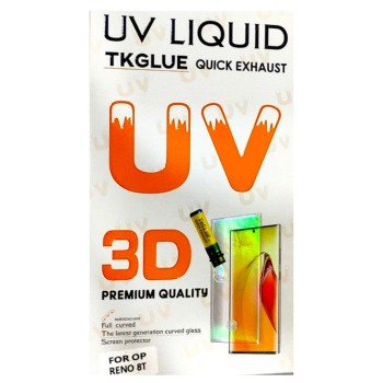 UV Tempered Glass for Oppo Reno 8T 5G Screen Protector Full Glue, HD Clarity Full Coverage, Anti-Scratch, Anti Bubble 3D Touch Accuracy for Oppo Reno 8T 5G