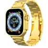 Smart Watch Golden, Golden Smartwatch for Men Stylish and Functional Ultra Watch - Golden Bracelet Strap - Bluetooth Call, Wireless Charging, Fitness Tracker - Golden