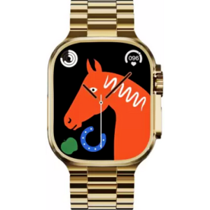 Smart Watch Golden, Golden Smartwatch for Men Stylish and Functional Ultra Watch - Golden Bracelet Strap - Bluetooth Call, Wireless Charging, Fitness Tracker - Golden