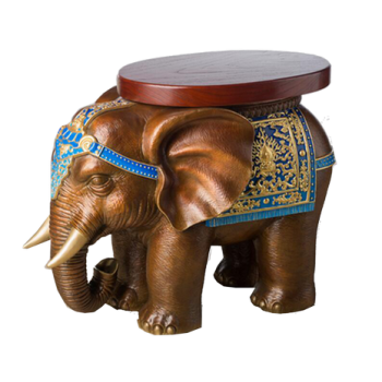 Decorative Floral Ceramic Planter with Pink Artificial Flowers and Golden Metal Stand