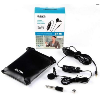 Boya By-M1 collar mic Lavalier Condenser Microphone with 20ft Audio Cable (Black) 