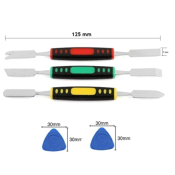 3 in1 Dual Ends Metal Spudger & 2 Plastic Guitar Picks Prying Scraper/Disassemble Opener Tool for All Mobile Phones, Laptop, Tablets, etc. (5 in 1 Metal Spudger Repairing Tool-SW-1475) 