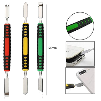 3 in1 Dual Ends Metal Spudger & 2 Plastic Guitar Picks Prying Scraper/Disassemble Opener Tool for All Mobile Phones, Laptop, Tablets, etc. (5 in 1 Metal Spudger Repairing Tool-SW-1475) 