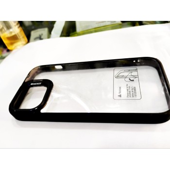 Matal stand case with camera protector transparent cover for iphone 15