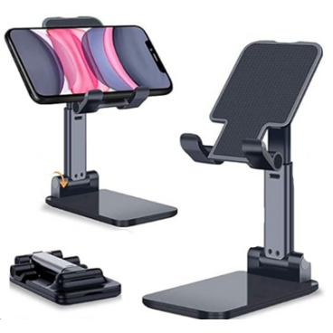 Hold Up Adjustable Cell Phone Stand, Foldable Portable Phone Stand Phone Holder for Desk, Desktop Tablet Stand Compatible with Mobile Phone/iPad/Tablet/Kindl (White)