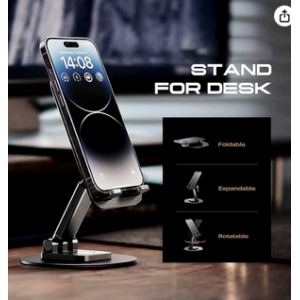 Bracket Mobile Phone Stand 360° Rotation Height and Angle Adjustable Cell Phone Stand for X-6 Desk Office Foldable Desktop Phone Holder for Smartphone 4-10'' Tablet Holder 