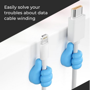 cable Thumb hook Wall Hooks Multipurpose Adhesive Silicone Key Hanger Multi colored Holder Makeup Brush Holder Cable Clip Key Hanger for Desk Home, Office, Car.