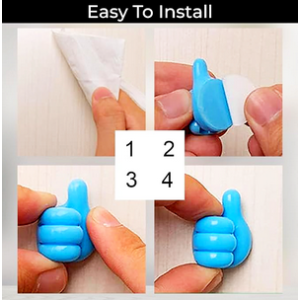 cable Thumb hook Wall Hooks Multipurpose Adhesive Silicone Key Hanger Multi colored Holder Makeup Brush Holder Cable Clip Key Hanger for Desk Home, Office, Car.