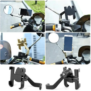 Bike Mobile Stand Metal Body 360 Degree Rotating | Mirror Cradle Stand Full Metal Body Bike & Scooty Mobile Holder Stand for Bicycle, Motorcycle, Scooty with All Smartphones 