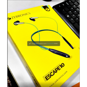 zebronics wireless neckband earphone hd sound and 20h backup ESCPE10 Bluetooth heandset [green, in the ear]