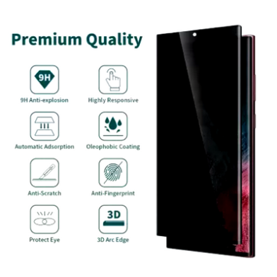 privacy Tempered Glass HD clarity  Fingerprint Unlock Anti-Spy Edge to Edge Screen Protector Guard for Samsung Galaxy S24 Ultra 5G