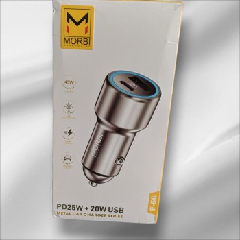 MORBI car charger 45W with quick charger, charging cable type-c and 45W with USB and TYPE-C 2 PORT charger smart portable F-56