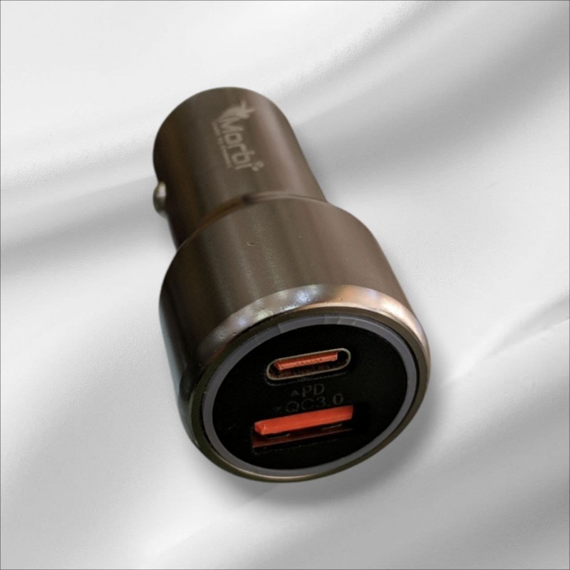 MORBI car charger 45W with quick charger, charging cable type-c and 45W with USB and TYPE-C 2 PORT charger smart portable F-56