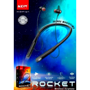 Rocket Wireless Bluetooth Earphone KDM -W1 Rocket 30 hrs Music time  Active Noise Cancellation Transparency Mode 