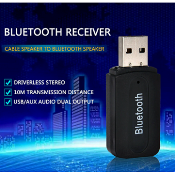 Wireless Bluetooth Music Receiver 3.5 mm Audio Music Receiver for Speaker Car AUX Adapter compatible with iPhone, Android, Laptop, PC.