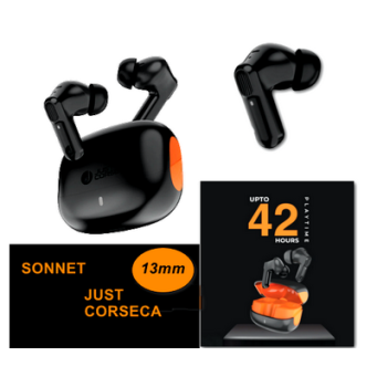 SONNET JUST CORSECA bluetooth wireless ear buds HD sound quality QUAD MIC ENC high quality up to 42 hours playtime for JST460