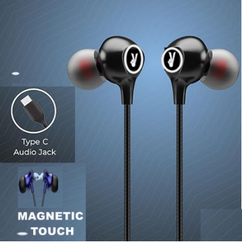 VARNI type-c Earphone with magnetic touch, HD mic, silicon wire, type-c jack for Oneplus, Samsung, Oppo, Vivo, Redmi MG-100