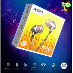 KDM M10 Plus earphone Wired Headset BUILT-IN MIC WITH BUTTON FOR PLAY/PAUSE/ANSWER/EAND CALL M10 plus stereo earphone