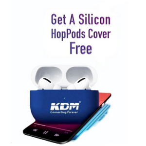 KDM wireless Bluetooth EarPods HD sound audio quality HOP PODS and with silicone cover case charging type lightning cable KDM-A1