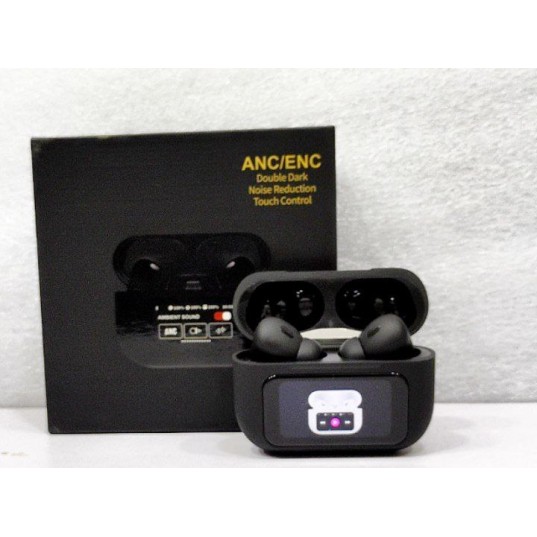 Digital Air Pods Pro TWS wireless Bluetooth earbuds Headset with Touch Display Airpods Pro TWS ANC Working Wallpaper Change  Time Display  Charging Display