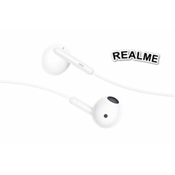 Realme classic Wired Earphones with HD SOUND microphone Wired Headset (White, In the Ear)
