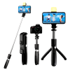 Bluetooth wireless Selfie Sticks with Remote and Selfie Light for Smartphones with Adjustable Clamp R1S