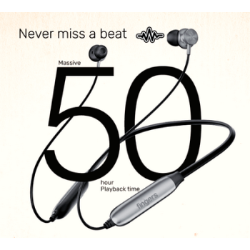 fingers wireless Bluetooth neckband earphone intelligent voice assistant , massive 50 HOUR playback time Built-in Mic with Surround Noise Cancellation SNC™  fingers-Gig2