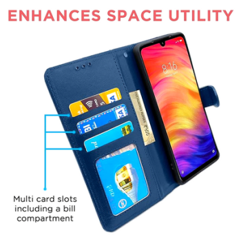 flip cover case mobile protector high quality leather finishing with Card Pockets Wallet Stand and Shock Proof compatible with mi note 7