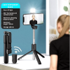 Selfie Stick R1S-L with LED Fill Light, Phone Tripod Stand with Detachable Bluetooth Wireless Remote Compatible with iPhone 12/11/XR/X/Pro, Galaxy S10 and More White Lights