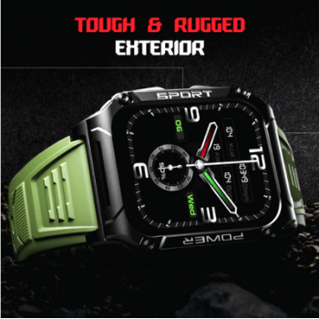 Boat Wave Armour 2 Smartwatch with Bluetooth Calling, 1.96" HD Display, 100+ Sports Mode, Up to 25 Days Battery Teal Green