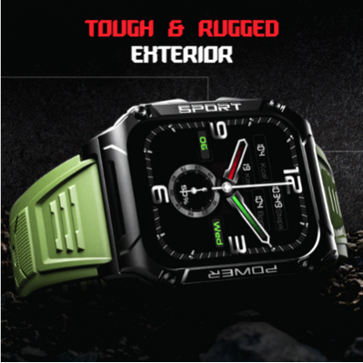 Boat Wave Armour 2 Smartwatch with Bluetooth Calling, 1.96" HD Display, 100+ Sports Mode, Up to 25 Days Battery Teal Green
