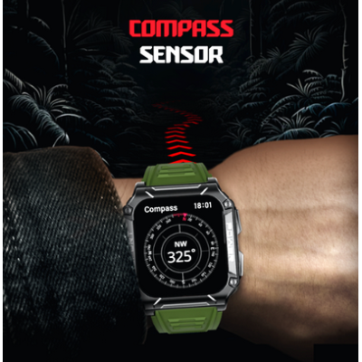 Boat Wave Armour 2 Smartwatch with Bluetooth Calling, 1.96" HD Display, 100+ Sports Mode, Up to 25 Days Battery Teal Green