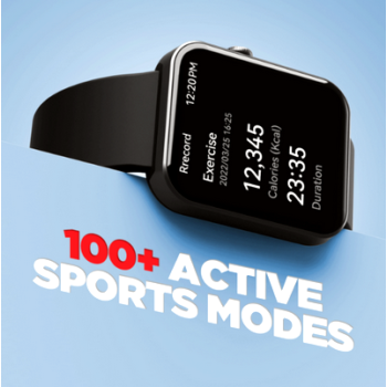 boat Wave Leap Call Premium Bluetooth Calling Smartwatch with 1.83" (4.64 cm) HD Display, 100+ Sports Modes, 10 Days Of Battery Life Active Black