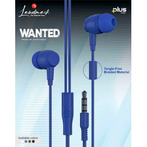 Wanted Earphones LM-283EB Ear Wired Earphones with Mic, 3.5mm Audio Jack, 10mm Drivers, Phone/Tablet Compatible Powerful bass and Clear Sound