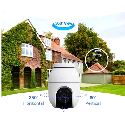 EZVIZ smart home camera H8C 4G 2K Pan Tilt Camera with AI Powered Human Detection, Color Night Vision, Two Way Talk, Weatherproof Design All SIM Support,  micro SD card 512 supported