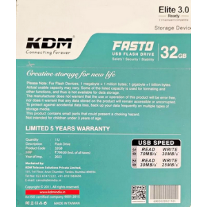 kdm pendrive fasto 32GB USB FLASH DRIVE ELITE 3.0 HIGH QUALITY STORAGE DEVICE Fast and Secure