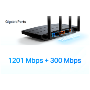 TP-Link wifi-6 generation Wi-Fi router faster speeds Archer AX12 AX1500 Dual Band Gigabit Router speeds1201 Mbps on 5 GHz band and 300 Mbps on 2.4 GHz band Wi-Fi 6 technology