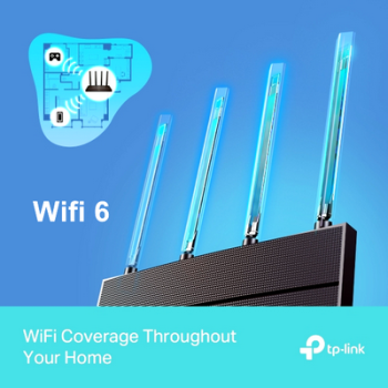 TP-Link wifi-6 generation Wi-Fi router faster speeds Archer AX12 AX1500 Dual Band Gigabit Router speeds1201 Mbps on 5 GHz band and 300 Mbps on 2.4 GHz band Wi-Fi 6 technology