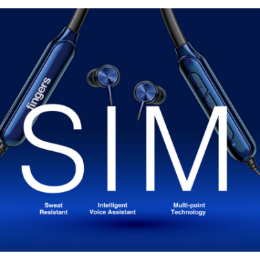 FINGERS FC-Royale Bluetooth Wireless Neckband in Ear Earphones with Built in Mic (Royal Blue) spectacular playback 20hours 