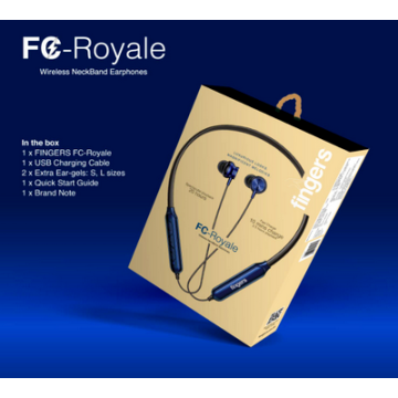FINGERS FC-Royale Bluetooth Wireless Neckband in Ear Earphones with Built in Mic (Royal Blue) spectacular playback 20hours 