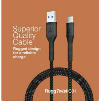 superior quality cable finger full copper cable Rugg twist-C01 USB to C-type cable fast charging support compatible with Samsung