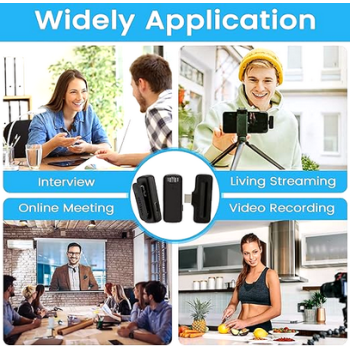 Wireless microphone professional-grade audio with noise reduction for interviews, YouTube, vlogs 