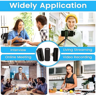 Wireless microphone professional-grade audio with noise reduction for interviews, YouTube, vlogs 