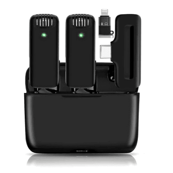 Wireless microphone professional-grade audio with noise reduction for interviews, YouTube, vlogs 